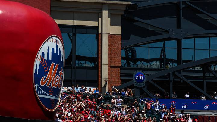 Jun 24, 2026; New York City, New York, USA;  Norway national soccer team fans cheer after a two run home run by New York Mets first baseman Jared Young (not pictured) during the fourth inning of the MLB game against Chicago Cubs at Citi Field. Mandatory Credit: Vincent Carchietta-Imagn Images