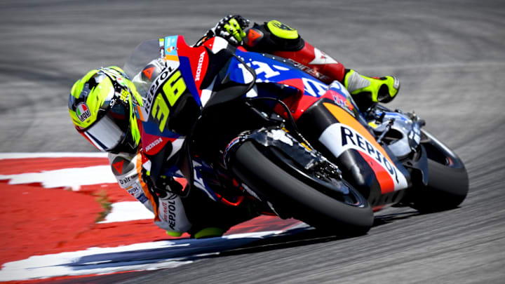 Apr 12, 2024; Austin, TX, USA; Joan Mir (36) of Spain and Repsol Honda Team during practice for the MotoGP Grand Prix of the Americas at Circuit of The Americas. Mandatory Credit: Jerome Miron-Imagn Images Apr 12, 2024; Austin, TX, USA; Joan Mir (36) of Spain and Repsol Honda Team during practice for the MotoGP Grand Prix of the Americas at Circuit of The Americas. Mandatory Credit: Jerome Miron-Imagn Images