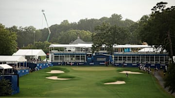 A general view of the 18th hole at Sedgefield Country Club