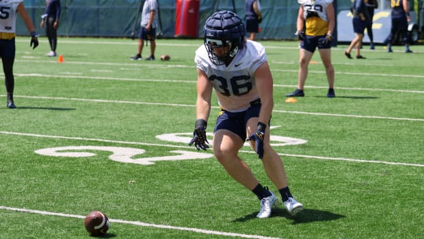 West Virginia University linebacker Caden Biser.