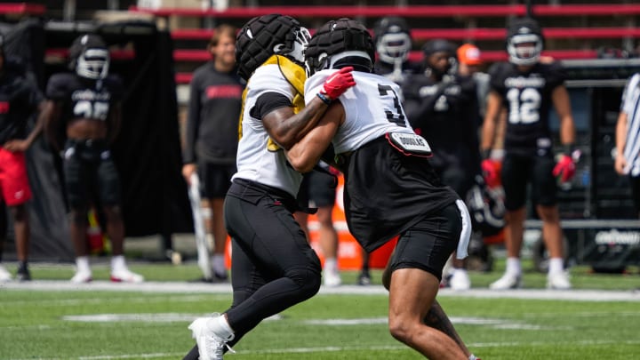 UC Bearcats hold a scrimmage at Nippert Stadium on Friday August 16, 2024. WR Tony Johnson.