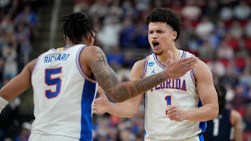 Walter Clayton Jr. led Florida to a 77–75 win over UConn.