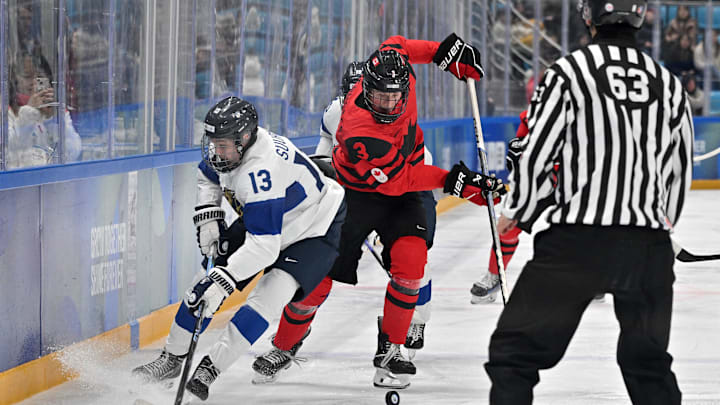 Verhoeff battling at the 2025 Hlinka Gretzky Cup