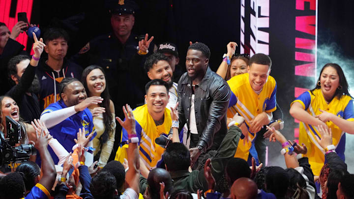 Hart announced the NBA's All Star Game tournament alongside Ernie Johnson and the TNT crew.