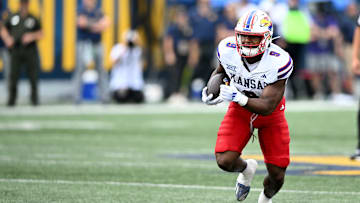 Kansas football running back Daniel Hishaw Jr.