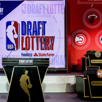 May 14, 2019; Chicago, IL, USA; A general view of the stage prior to the 2019 NBA Draft Lottery.