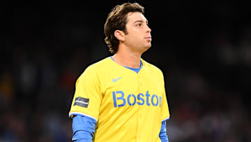 Sep 28, 2024; Boston, Massachusetts, USA; Boston Red Sox first baseman Triston Casas (36) walks off of the field after striking out against the Tampa Bay Rays during the eighth inning at Fenway Park. Mandatory Credit: Brian Fluharty-Imagn Images
