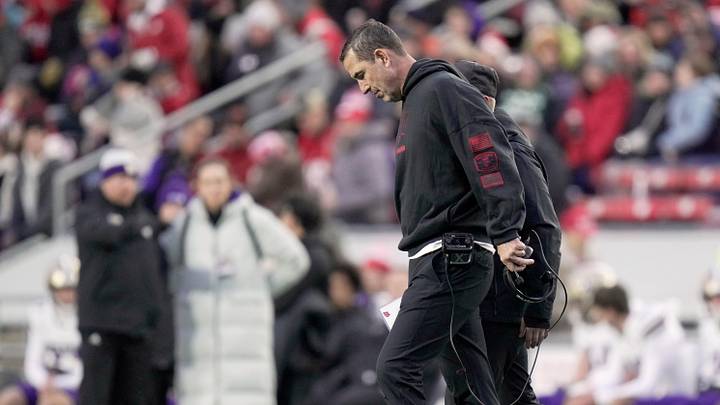 Wisconsin head coach Luke Fickell is shown during the first quarter of their game against Washington Saturday, November 8, 2025 at Camp Randall Stadium in Madison, Wisconsin.
