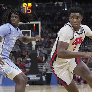 Dia turns the corner on North Carolina guard Ian Jackson during the first round of the NCAA men’s basketball tournament.