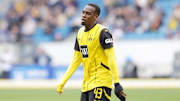 Jamie Gittens im BVB-Trikot. Lange wird er das schwarz-gelbe Dress wohl nicht mehr tragen