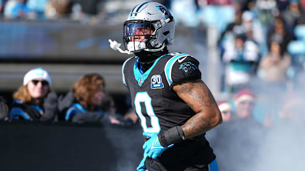 Carolina Panthers tight end Ja'Tavion Sanders.