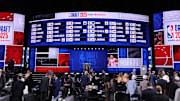 Jun 25, 2025; Brooklyn, NY, USA;  General view after the first round of the 2025 NBA Draft at Barclays Center. Mandatory Credit: Brad Penner-Imagn Images