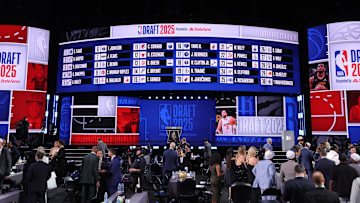 Jun 25, 2025; Brooklyn, NY, USA;  General view after the first round of the 2025 NBA Draft at Barclays Center. Mandatory Credit: Brad Penner-Imagn Images
