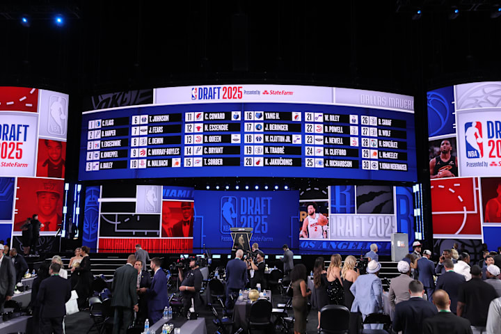 General view after the first round of the 2025 NBA Draft at Barclays Center.