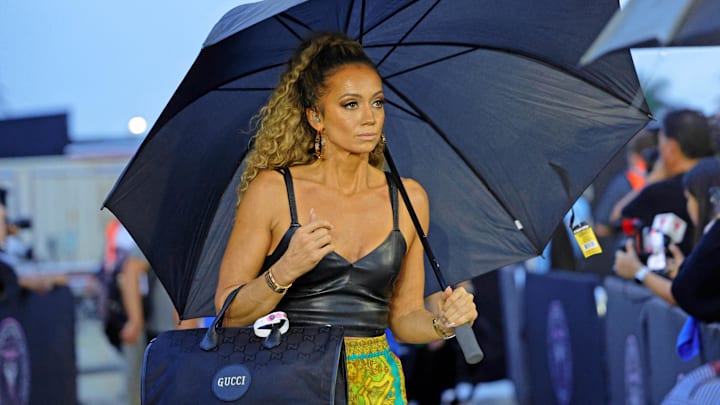 Sports personality Kate Abdo arrives before the game between Inter Miami CF and the Houston Dynamo.