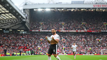 Mo Salah celebrates his goal at Old Trafford 