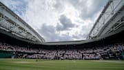 General view of Centre Court during the Carlos Alcaraz of Spain and Novak Djokovic of Serbia men’s singles final on day 14 at All England Lawn Tennis and Croquet Club. 