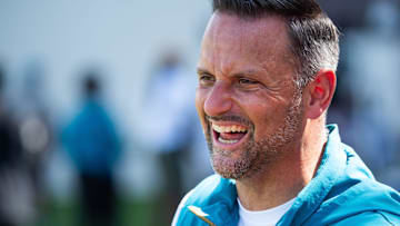 Jacksonville Jaguars defensive coordinator Anthony Campanile has a laugh after the Jacksonville Jaguars’ third mandatory minicamp Thursday June 12, 2025 at the Miller Electric Center in Jacksonville, Fla. [Doug Engle/Florida Times-Union]