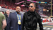 ESPN's Stephen A. Smith arrives before the CFP national championship game.