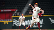 Mar 2, 2024; Arlington, TX, USA; Texas A&M Aggies compete against University of Southern California Trojans during the Kubota College Baseball Series - Weekend 3 at Globe Life Field. Mandatory Credit: Dustin Safranek-Imagn Images