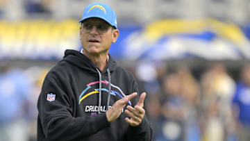 Chargers head coach Jim Harbaugh