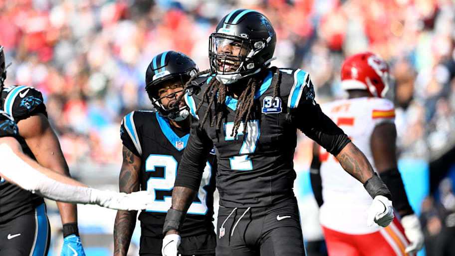 Carolina Panthers linebacker Jadeveon Clowney on Nov 24, 2024. | Bob Donnan-Imagn Images