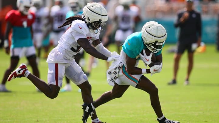 The Atlanta Falcons and Miami Dolphins finished the second of two joint training camp practices Wednesday.