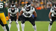Nov 10, 2025; Green Bay, Wisconsin, USA;  Philadelphia Eagles offensive tackle Jordan Mailata (68) during the game against the Green Bay Packers at Lambeau Field. Mandatory Credit: Jeff Hanisch-Imagn Images