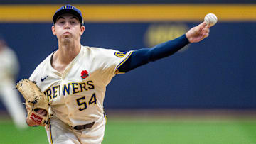 Milwaukee Brewers pitcher Robert Gasser (54) throws during the first inning of their game against the Chicago Cubs Monday, May 27, 2024 at American Family Field in Milwaukee, Wisconsin.