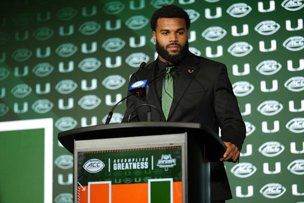 Miami football defensive lineman Akheem Mesidor