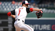 Sep 15, 2024; Washington, District of Columbia, USA; Washington Nationals starting pitcher MacKenzie Gore (1) throws a pitch against the Miami Marlins during the first inning at Nationals Park