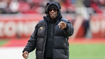 Nov 25, 2023; Salt Lake City, Utah, USA; Colorado Buffaloes head coach Deion Sanders on the field against the Utah Utes at Rice-Eccles Stadium. Mandatory Credit: Christopher Creveling-USA TODAY Sports