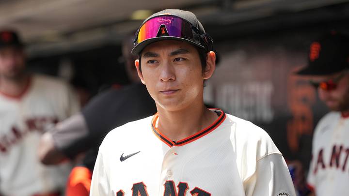 San Francisco, California, USA; San Francisco Giants right fielder Jung Hoo Lee (51) before the game against the Colorado Rockies at Oracle Park. Mandatory Credit: Darren Yamashita-Imagn Images