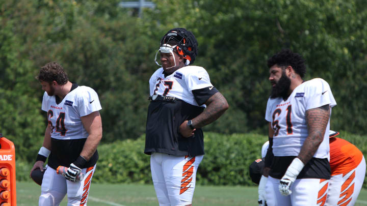 Trent Brown practiced on Monday, Aug. 5.