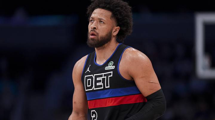 Feb 9, 2026; Charlotte, North Carolina, USA; Detroit Pistons guard Cade Cunningham (2) during the first quarter against the Charlotte Hornets at Spectrum Center. Mandatory Credit: Jim Dedmon-Imagn Images