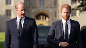 The Prince and Princess of Wales Accompanied By The Duke And Duchess Of Sussex Greet Wellwishers