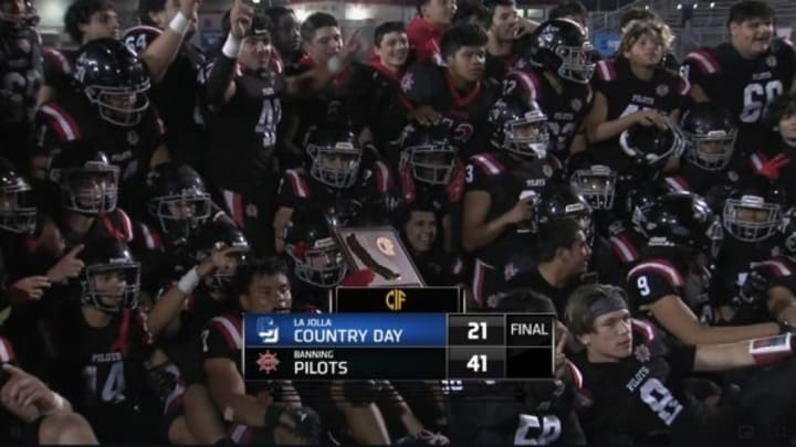 Banning football defeats La Jolla Country Day in CIF State SoCal Regional final in 2023.