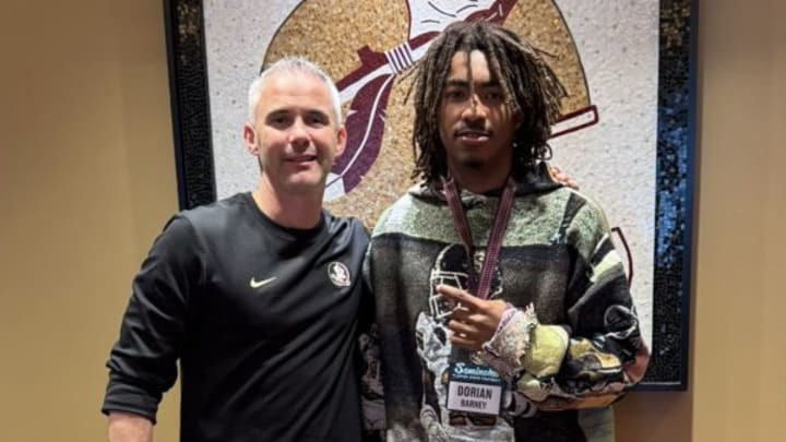 Dorian Barney at FSU with head coach Mike Norvell. 