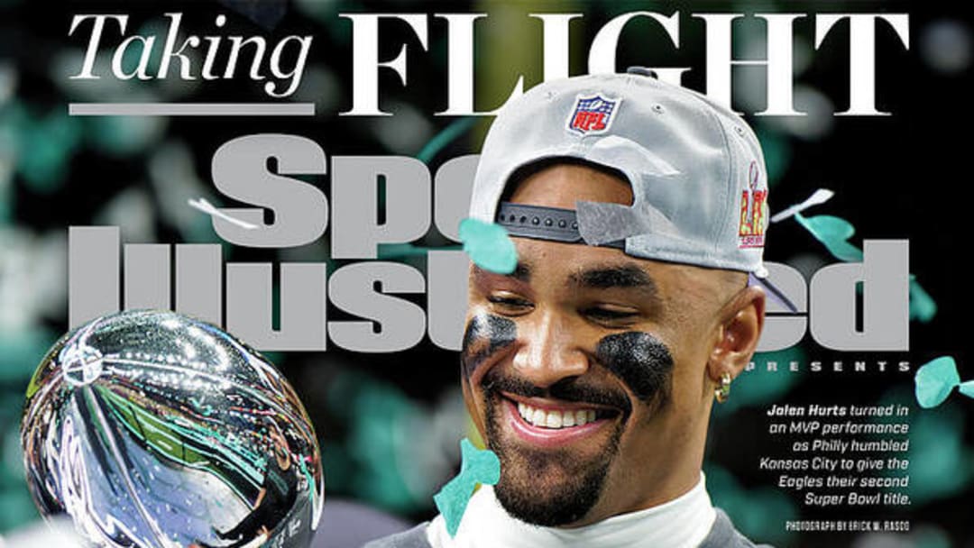 Former Alabama quarterback Jalen Hurts of the Philadelphia Eagles on the digital cover of Sports Illustrated