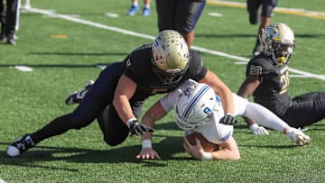 Birmingham Charter's Eddie Plaza makes a tackle against Acalanes in the 2023 CIF State D3-AA final.