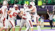 Centennial celebrates a touchdown in the 2023 Prep Bowl win over Edina