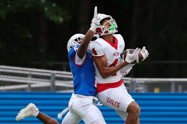 Milton wide receiver CJ Wiley.