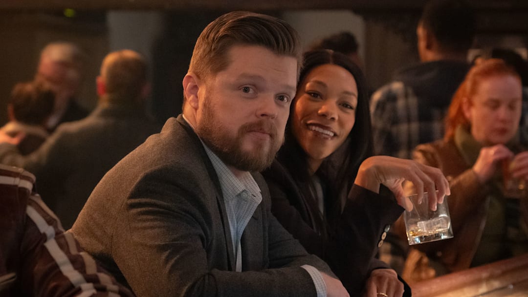 (L-R): Foggy Nelson (Elden Henson) and Kirsten Mcduffie, ADA (Nikki M. James) in Marvel Television's DAREDEVIL: BORN AGAIN, exclusively on Disney+. 