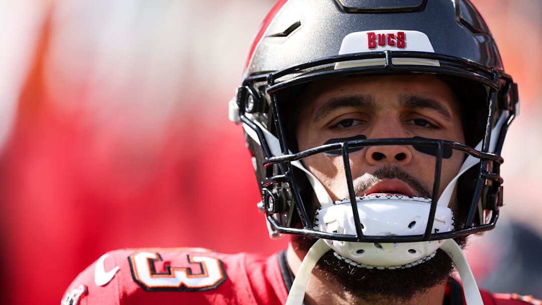 Jan 5, 2025; Tampa, Florida, USA; Tampa Bay Buccaneers wide receiver Mike Evans (13) warms up before a game against the New Orleans Saints at Raymond James Stadium. Mandatory Credit: Nathan Ray Seebeck-Imagn Images