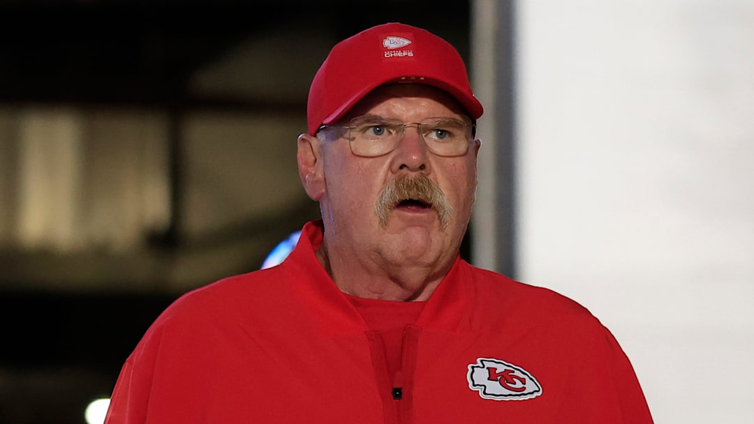 Kansas City Chiefs head coach Andy Reid walks in the tunnel before an NFL football matchup at EverBank Stadium, Monday, Oct. 6, 2025, in Jacksonville, Fla. The Jacksonville Jaguars edged the Kansas City Chiefs 31-28. [Corey Perrine/Florida Times-Union]