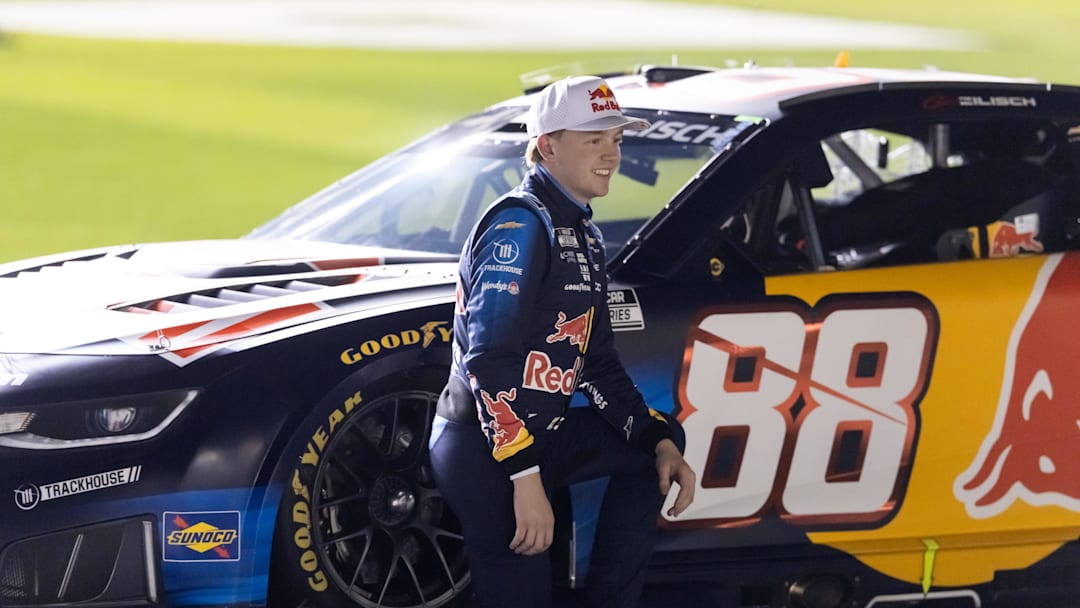 Feb 11, 2026; Daytona Beach, Florida, USA; NASCAR Cup Series driver Connor Zilisch (88) during qualifying for the Daytona 500 at Daytona International Speedway. Mandatory Credit: Mark J. Rebilas-Imagn Images