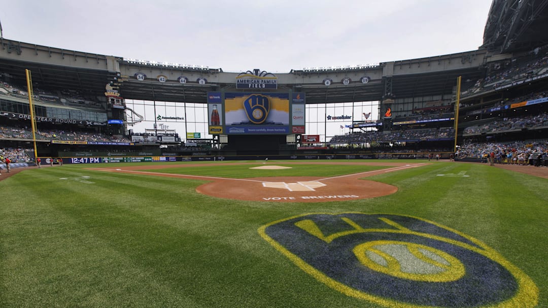 Jun 18, 2023; Milwaukee, Wisconsin, USA;  General view of the field prior to the game between the Pittsburgh Pirates and Milwaukee Brewers at American Family Field. Mandatory Credit: Jeff Hanisch-Imagn Images