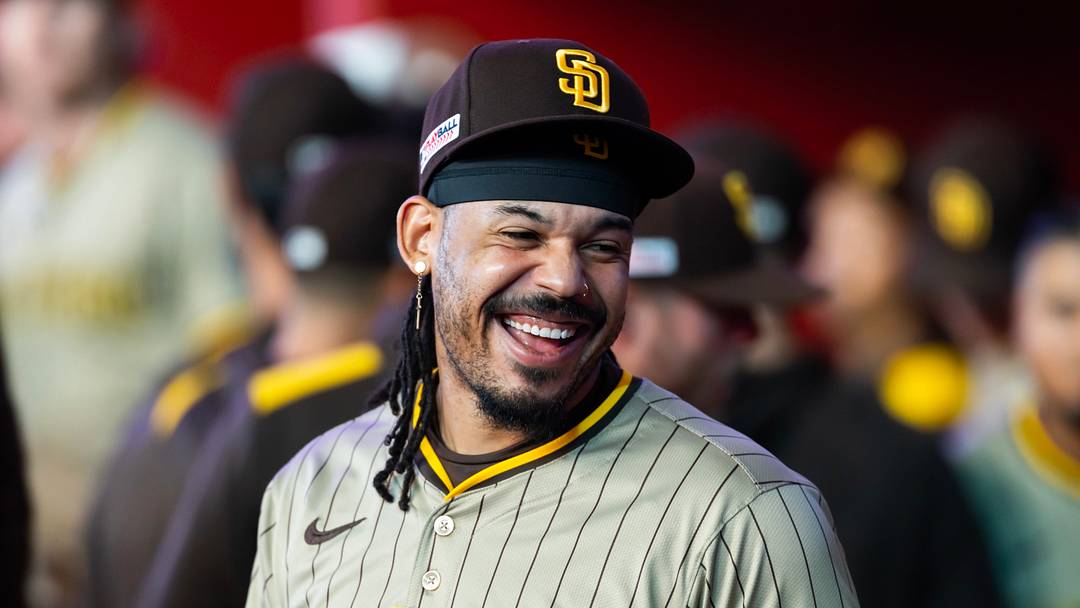 Jun 13, 2025; Phoenix, Arizona, USA; San Diego Padres catcher Luis Campusano against the Arizona Diamondbacks at Chase Field. Mandatory Credit: Mark J. Rebilas-Imagn Images