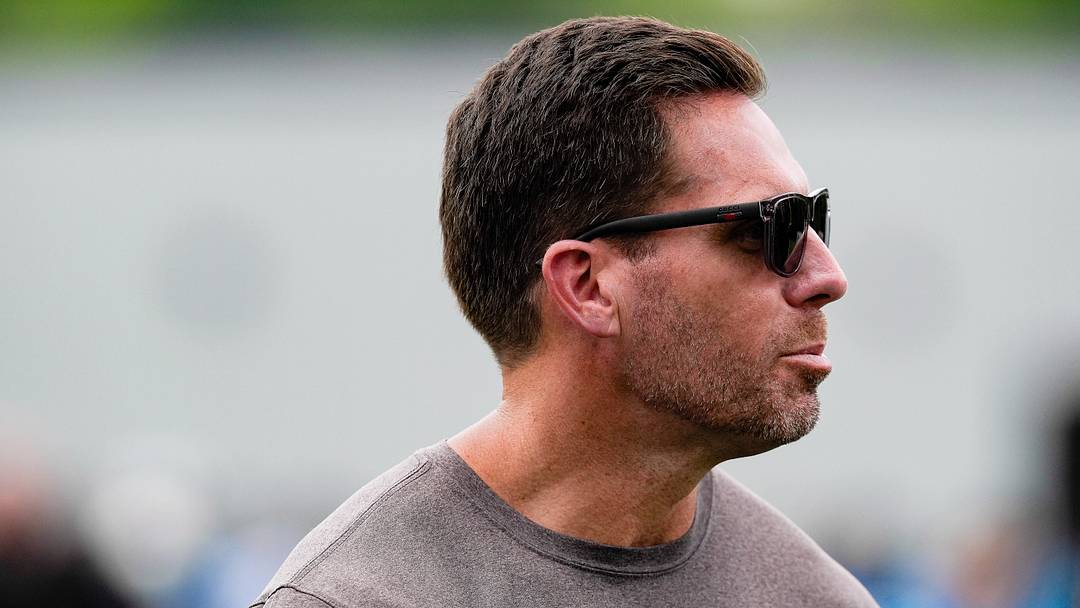 Jun 9, 2026; Charlotte, NC, USA; Team manager Dan Morgan during the first day of mini camp at Bank of America Stadium practice facility. Mandatory Credit: Jim Dedmon-Imagn Images