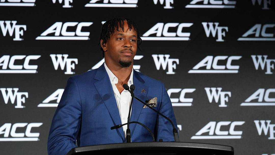 Jul 17, 2026; Charlotte, NC, USA; Wake Forest's defensive lineman Langston Hardy talks with the media during interviews at Hilton Charlotte Uptown. Mandatory Credit: Jim Dedmon-Imagn Images Jul 17, 2026; Charlotte, NC, USA; Wake Forest's defensive lineman Langston Hardy talks with the media during interviews at Hilton Charlotte Uptown. Mandatory Credit: Jim Dedmon-Imagn Images